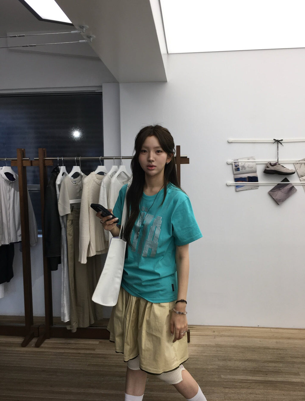 IBIZA Beaded Letter Oversized Casual Short Sleeve T-Shirt