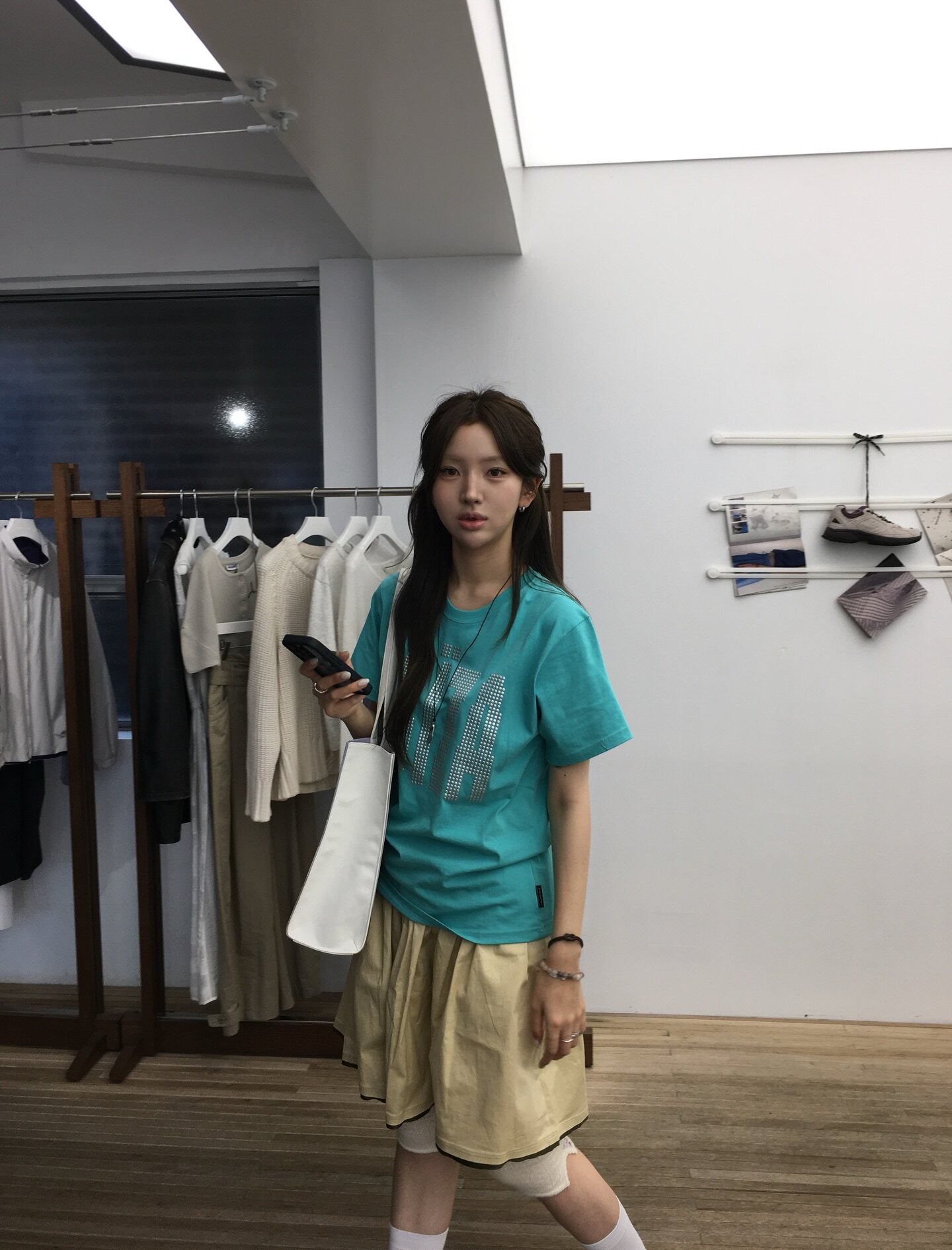 IBIZA Beaded Letter Oversized Casual Short Sleeve T-Shirt