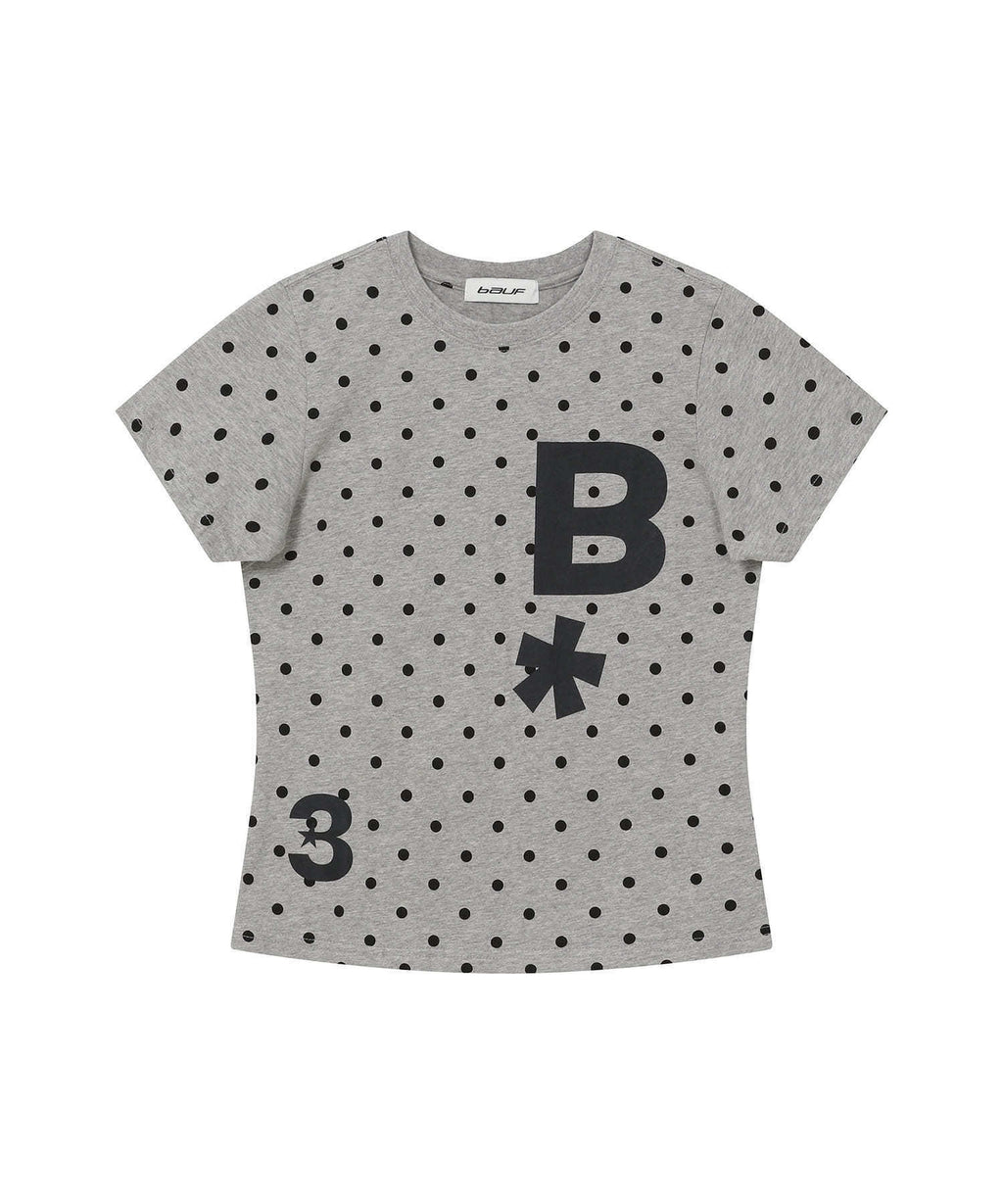 BUAF Polka Dot Logo Cotton Tee – Korean Style