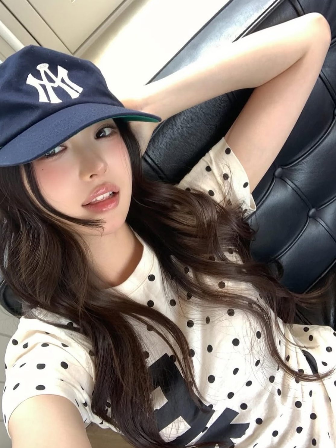 BUAF Polka Dot Logo Cotton Tee – Korean Style