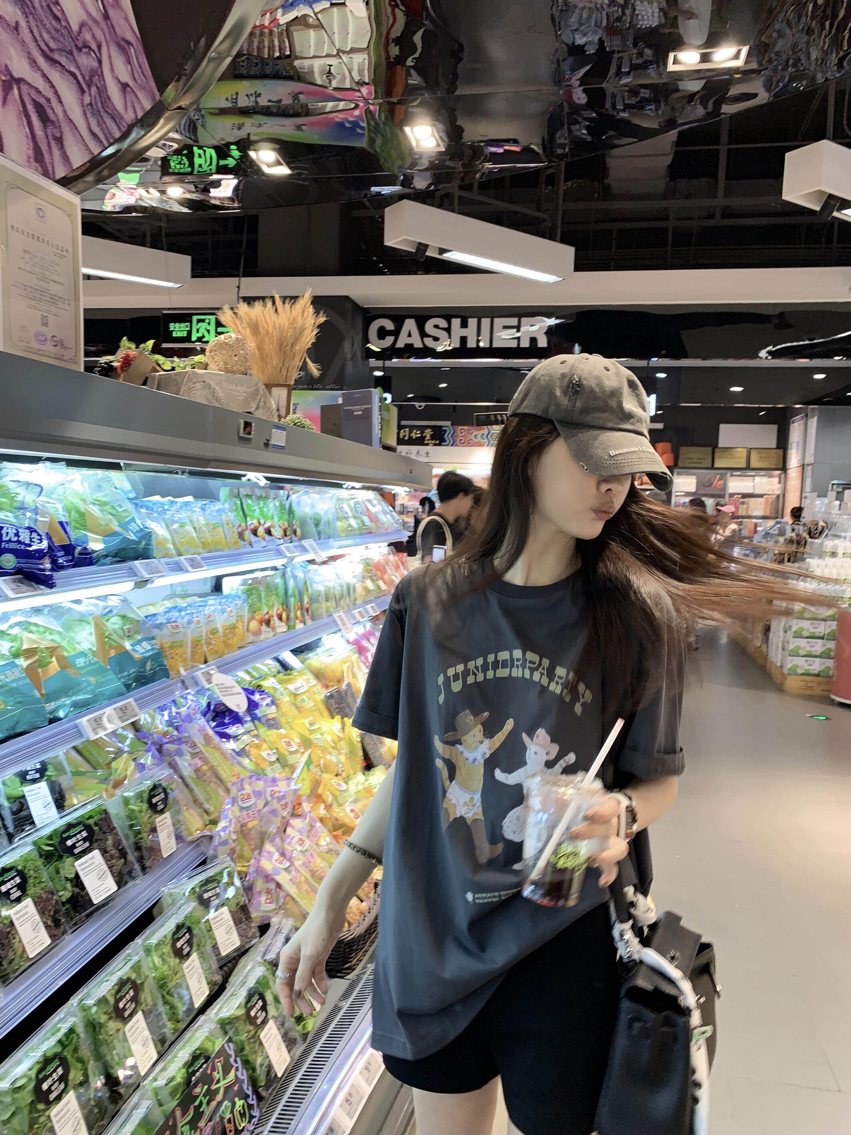Open YY Cat Party Graphic T-Shirt