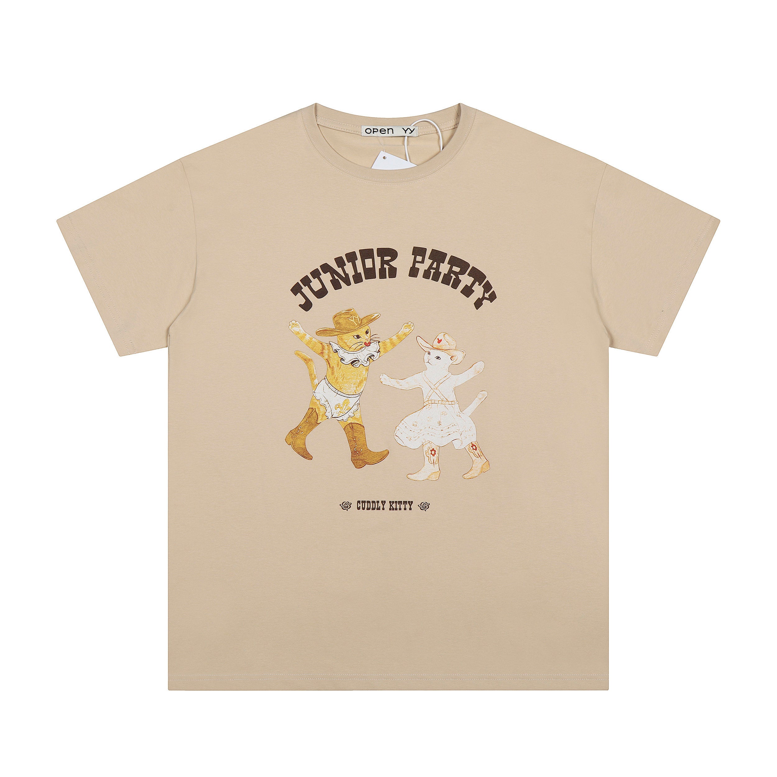 Open YY Cat Party Graphic T-Shirt