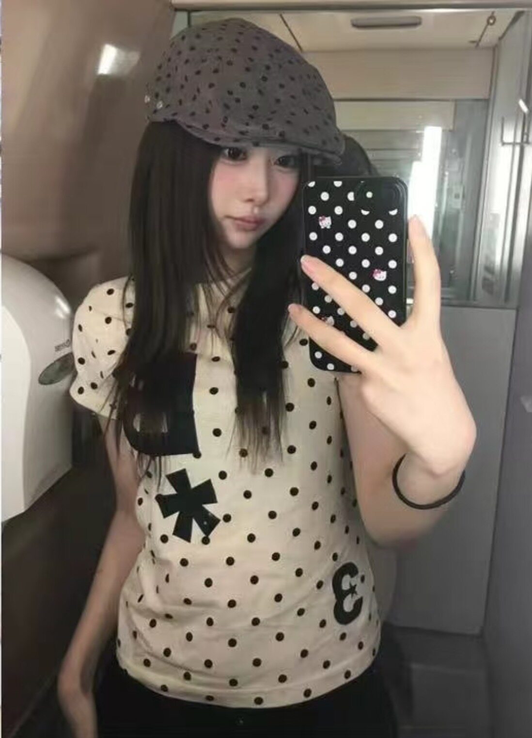 BUAF Polka Dot Logo Cotton Tee – Korean Style
