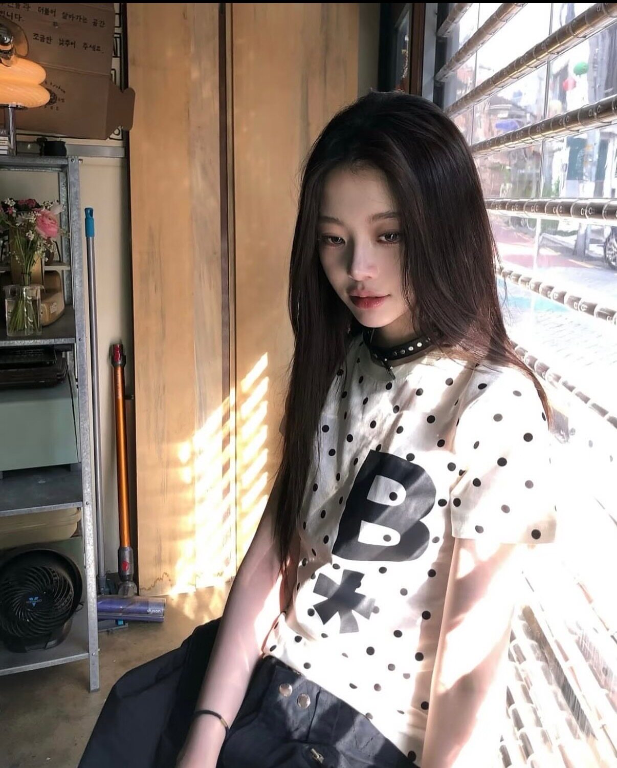 BUAF Polka Dot Logo Cotton Tee – Korean Style