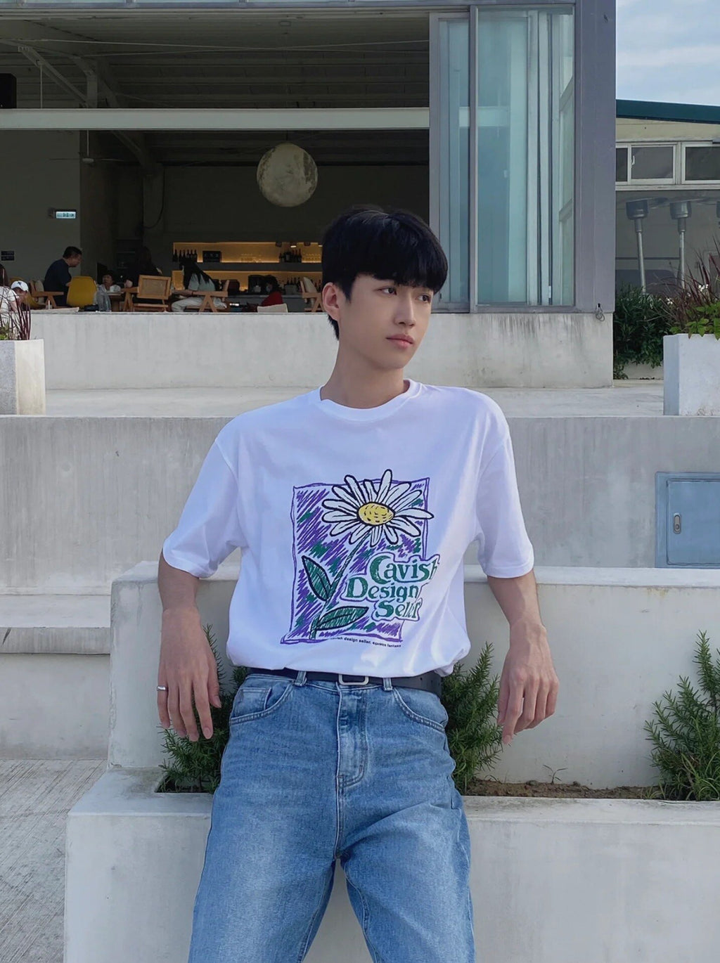 Cavish Unisex Cotton T-Shirt – Sunflower Graphic Tee