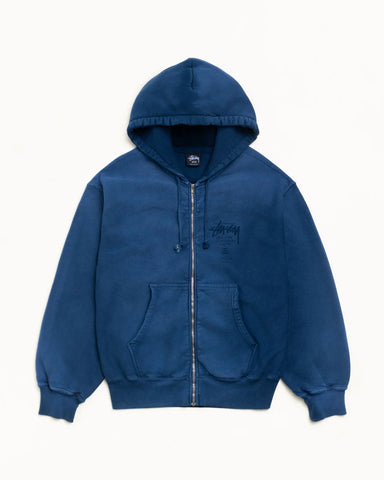 Stussy World Tour Sun Faded Navy Zip Up