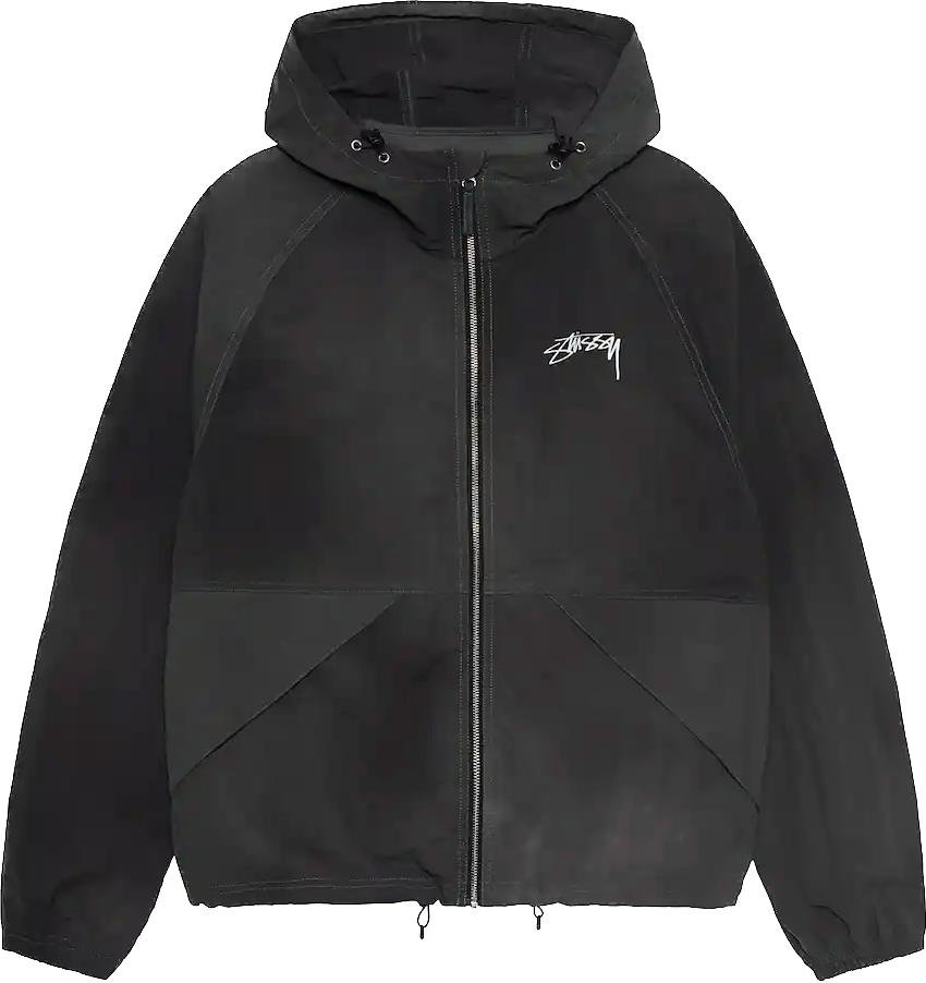 Stussy Wave Dye Beach Shell Black Jacket