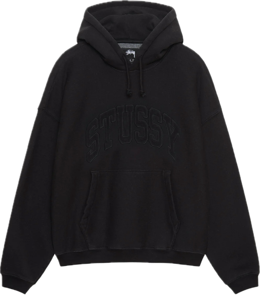 Stussy Embroidered Relaxed Black Hoodie