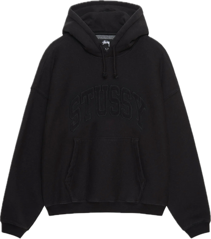 Stussy Embroidered Relaxed Black Hoodie