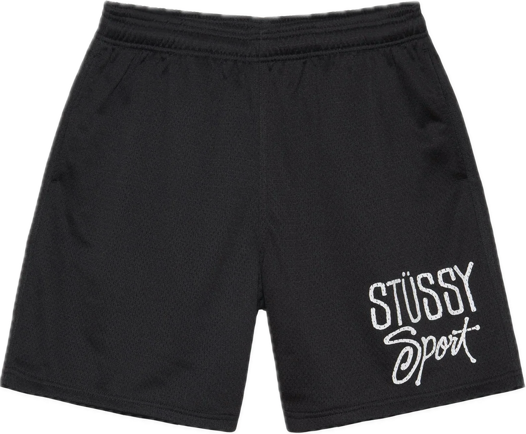 Stussy Sports Black Mesh Shorts