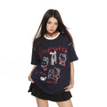 BIGGOLD Sweet Girl Katie Cat Lace Color blocked Short Sleeve T-shirt for Women's Summer Lazy Style Casual Loose Half Sleeve Top