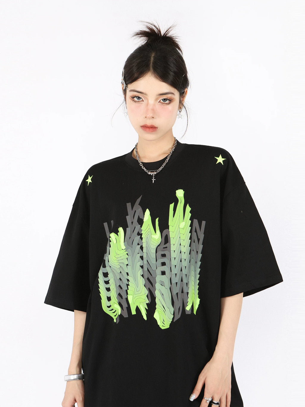 BIGGOLD American retro phantom short sleeved T-shirt for women's summer design, niche oversized couple top