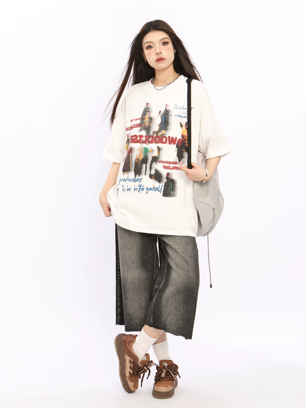 BIGGOLD American retro high-end phantom short sleeved T-shirt women's summer trendy brand design sense niche couple top