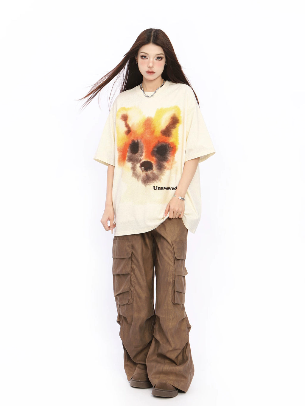 BIGGOLD American High Street Graffiti Short Sleeve T-shirt for Women 2024 Summer New Design Sense, Small and Popular Couple Top Trend