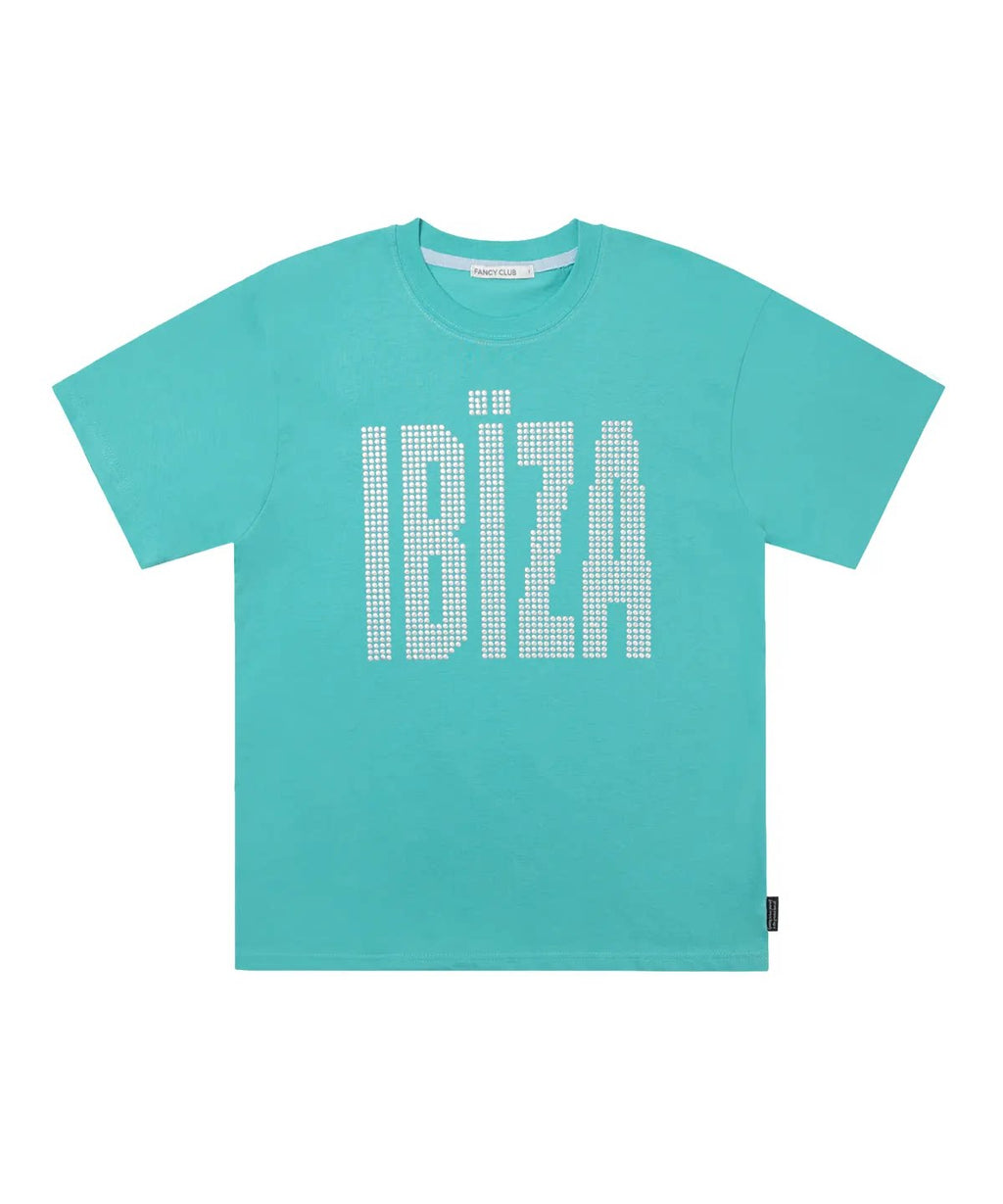 IBIZA Beaded Letter Oversized Casual Short Sleeve T-Shirt