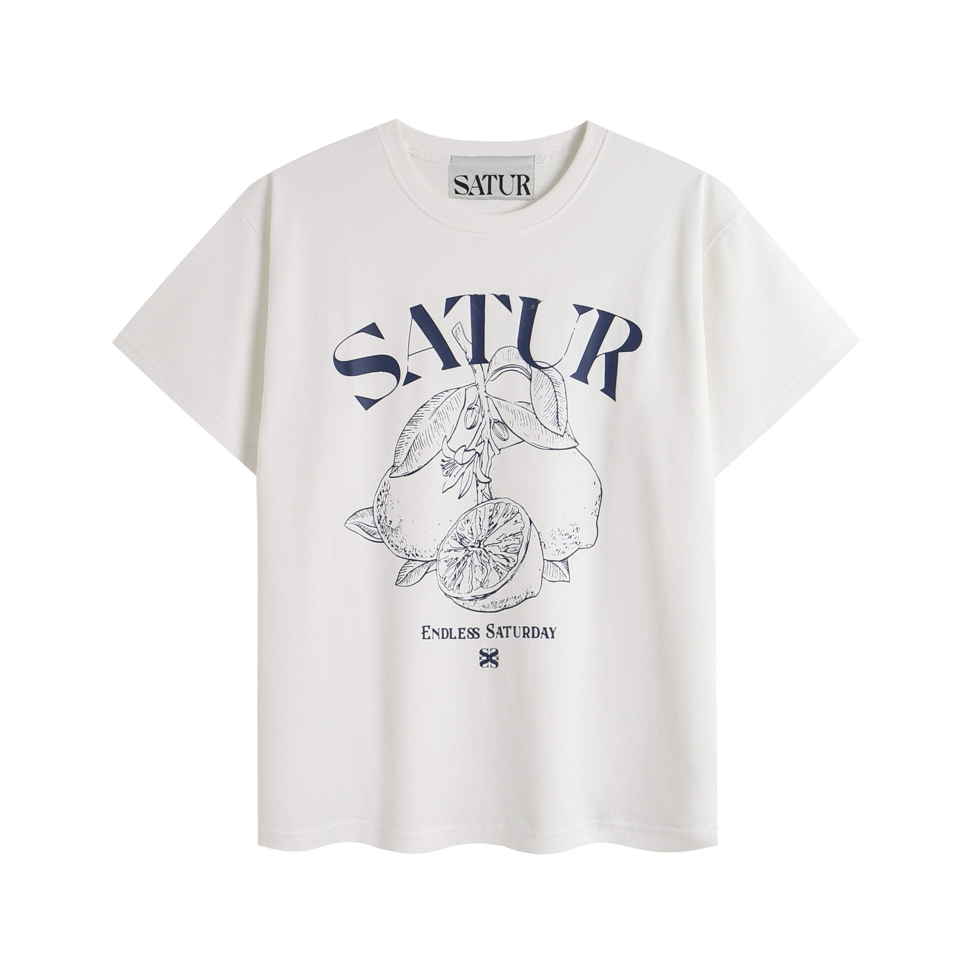 SATUR Heart Lemon Graphic Tee – Korean Style