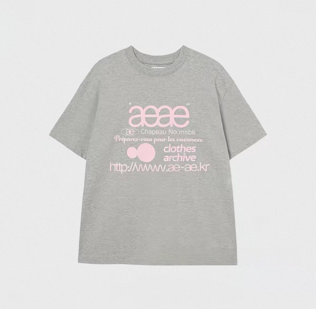 AEAE Letter Print Cotton Oversized Tee – Korean Style Women’s 2026 New