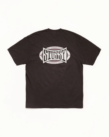Stussy Champion Oval PD Faded Black Tee