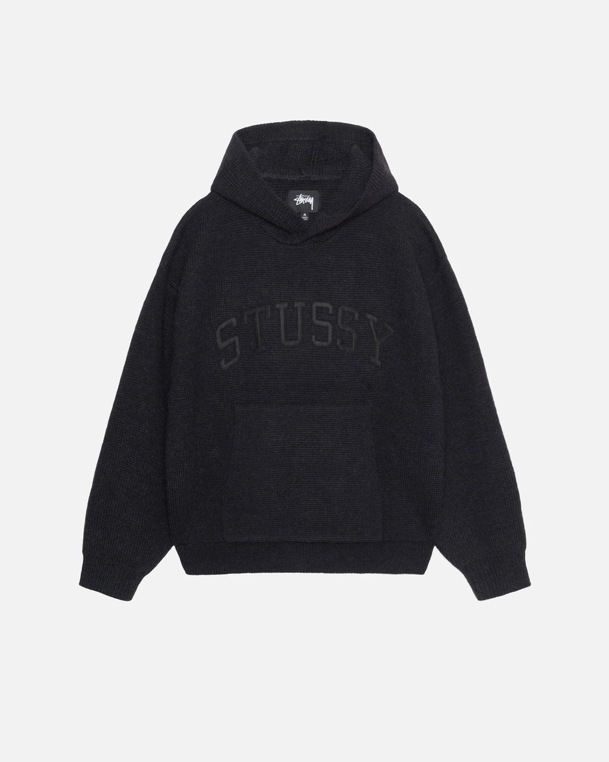 Stussy Felt Patch Black Knit Hoodie