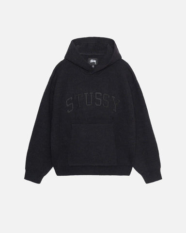 Stussy Felt Patch Black Knit Hoodie
